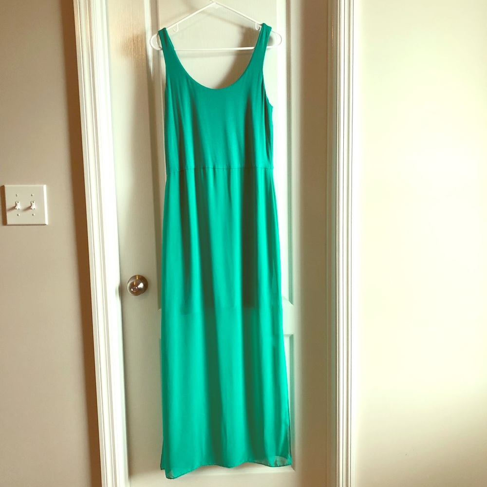Vince Camuto mini maxi sheer green dress